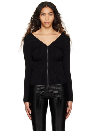 Courrèges Black Extra Zip Cardigan
