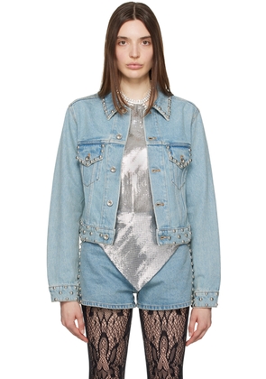 Rabanne Blue Studded Denim Jacket