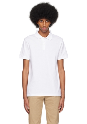 Sunspel White Two-Button Polo