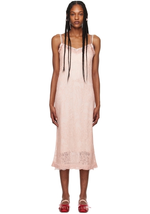 Simone Rocha Pink Floral Midi Dress