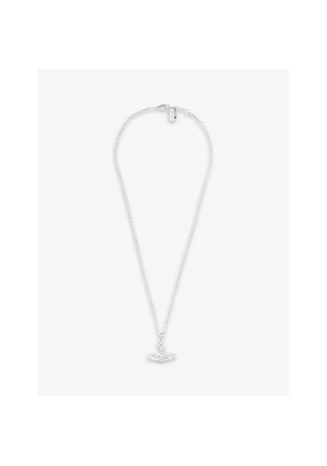 Womens Vivienne Westwood Jewellery Mayfair Bas Relief  Rhodium-Plated Brass and Crystal Pendant Necklace