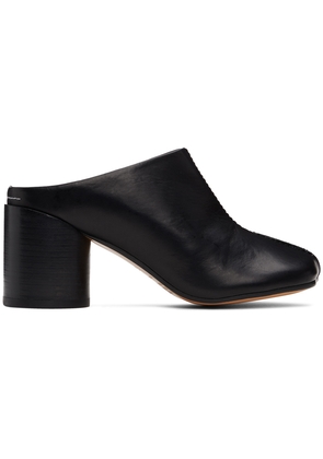 MM6 Maison Margiela Black Shiny Vegetable Tanned Leather Mules
