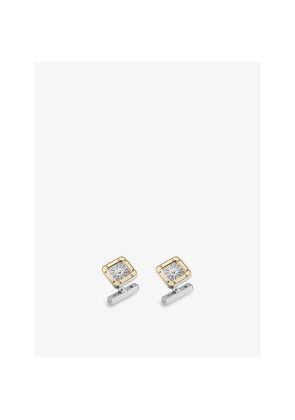 Mens Santos De Cartier Yellow-Gold and Sterling Silver Cufflinks