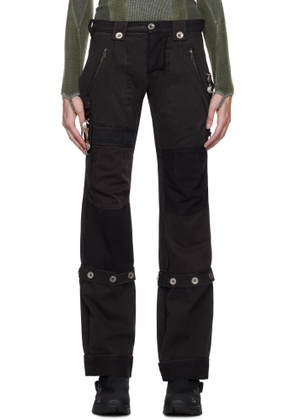 HYEIN SEO Black & Gray Convertible Patchwork Trousers