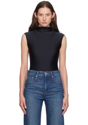 Sportmax Black Shiny Lycra Bodysuit