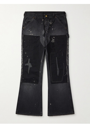 SAINT MXXXXXX - Slim-Fit Flared Double-Knee Distressed Jeans - Men - Black - S