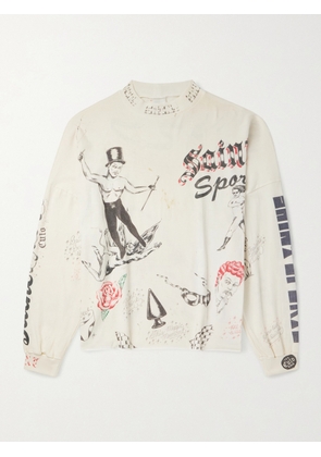SAINT MXXXXXX - Sports Printed Cotton-Jersey T-Shirt - Men - White