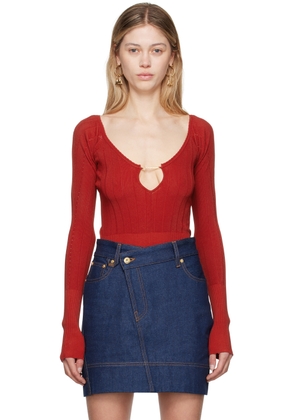 JACQUEMUS Red Les Sculptures 'Le haut Pralù' Sweater