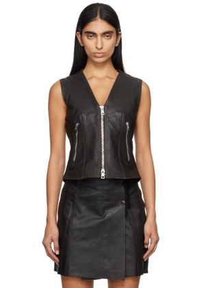 OUR LEGACY Brown Ripley Leather Vest