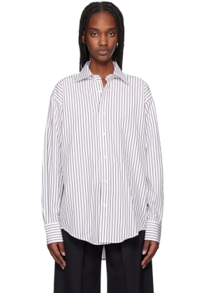 Filippa K White & Brown Classic Stripe Shirt