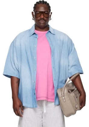 Acne Studios Blue Back Print Shirt