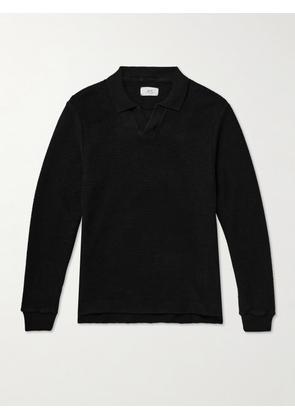Mr P. - Honeycomb-Knit Cotton Polo Shirt - Men - Black - XS