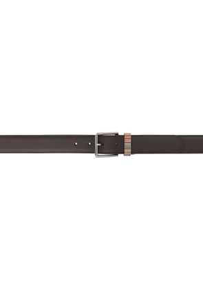 Paul Smith Brown Signature Stripe Keeper Leather Belt