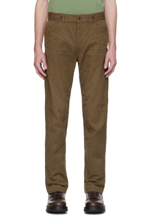 RRL Brown Striped Twill Trousers