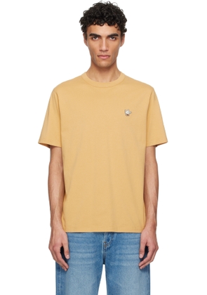 Maison Kitsuné Yellow Barista Fox Patch Relax T-shirt