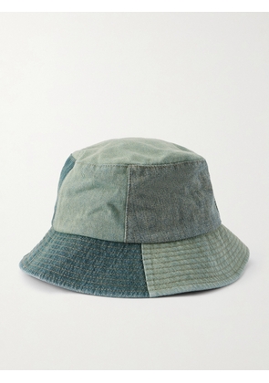 MANAAKI - Patchwork Denim Bucket Hat - Men - Green