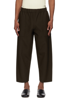 HOMME PLISSÉ ISSEY MIYAKE Brown Inlaid Knit Sweatpants