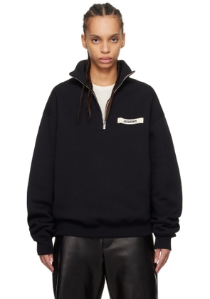 JACQUEMUS Black 'The Gros Grain zipped-rollneck' Sweatshirt