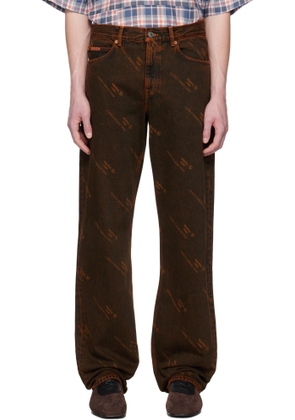 Martine Rose Brown & Orange Relaxed Fit Jeans