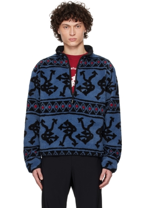 District Vision Blue Half-Zip Pile Fleece Jacket