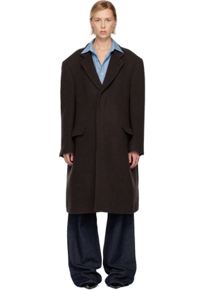 MM6 Maison Margiela Brown Draped Panel Coat