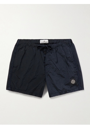 Stone Island - Straight-Leg Mid-Length Logo-Appliquéd ECONYL® Nylon Metal Swim Shorts - Men - Blue - S