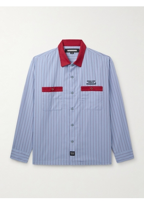 Neighborhood - Logo-Embroidered Striped Woven Shirt - Men - Blue - S