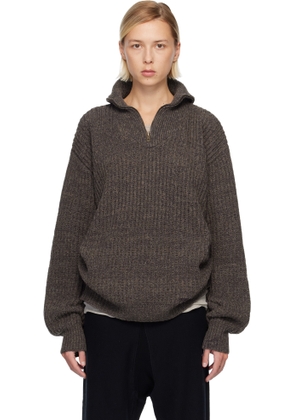 Maison Margiela Brown Half-Zip Jacket
