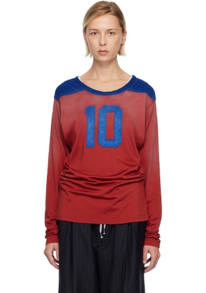 Maison Margiela Red & Blue Varsity Long-Sleeved T-shirt