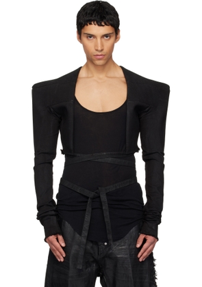 Rick Owens Black Concordians Tight Denim Jacket