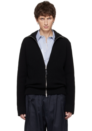 Maison Margiela Black Knit Zip-Up Jacket