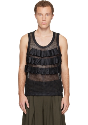 Comme des Garçons Homme Plus Black Polyester Mesh Garment Washed Tank Top