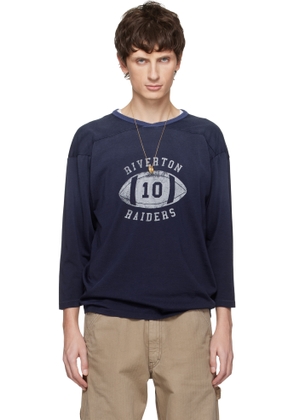 Maison Margiela Navy Elbow Patch Long Sleeve T-shirt
