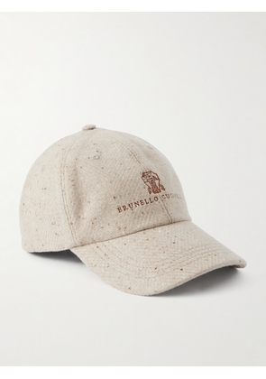 Brunello Cucinelli - Logo-Embroidered Wool and Cashmere-Blend Baseball Cap - Men - Neutrals - S