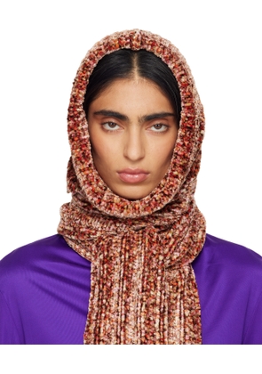 Dries Van Noten Pink Hooded Scarf