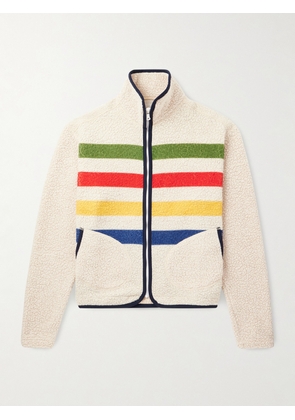 Drake's - Striped Wool-Blend Fleece Jacket - Men - Neutrals - XS