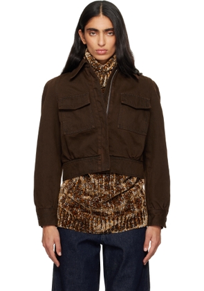 Dries Van Noten Brown Faded Denim Jacket