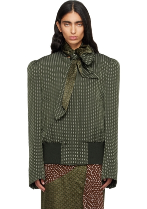 Dries Van Noten Khaki Jacquard Jacket