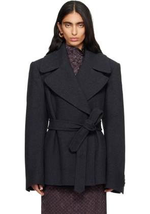 Dries Van Noten Gray Brushed Coat