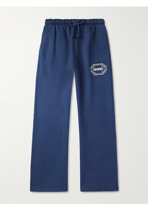 Cherry Los Angeles - Navajo Straight-Leg Logo-Embroidered Cotton-Jersey Sweatpants - Men - Blue - XS