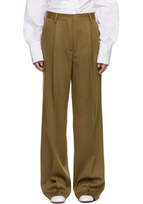 Dries Van Noten Beige Tailored Wool Trousers