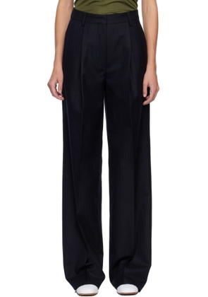 Dries Van Noten Navy Wool Trousers