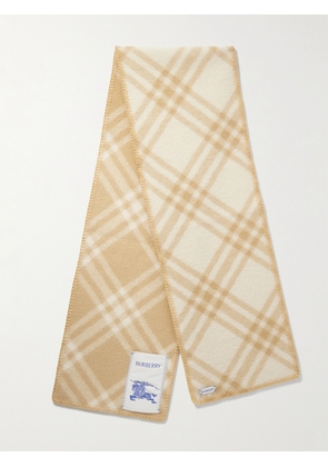 Burberry - Checked Wool-Fleece Scarf - Men - Neutrals