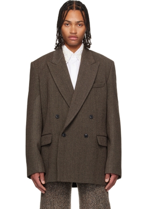 Dries Van Noten Brown Wool Serge Blazer