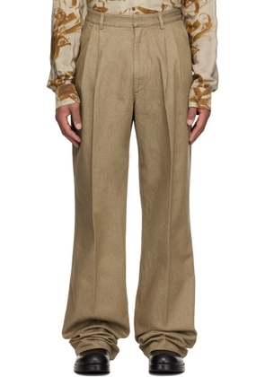 Dries Van Noten Beige Pleated Jeans
