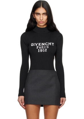 Givenchy Black Fine Rib 'Givenchy' Signature Bodysuit