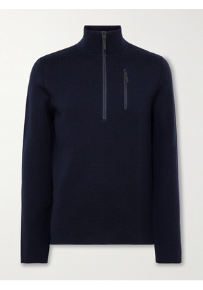 Aztech Mountain - Matterhorn Shell-Trimmed Wool Half-Zip Ski Mid-Layer - Men - Blue - S