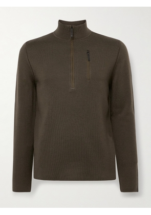 Aztech Mountain - Matterhorn Shell-Trimmed Wool Half-Zip Sweater - Men - Green - S