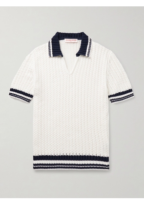 Orlebar Brown - Swift Crocheted Organic Cotton Polo Shirt - Men - Neutrals - S