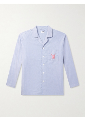 Ghiaia Cashmere - Striped Cotton Pyjama Set - Men - Blue - M